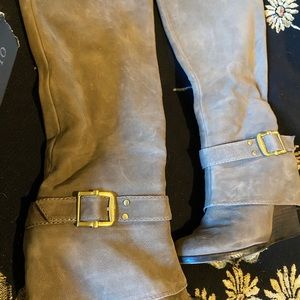 Vince Camuto Brown Suede Knee High Wedge Boots